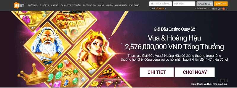 188Bet gây ấn tượng bởi giao diện nổi bật