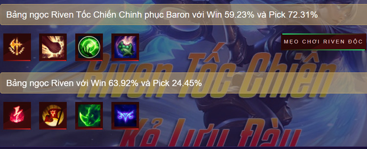 bảng ngọc riven tốc chiến