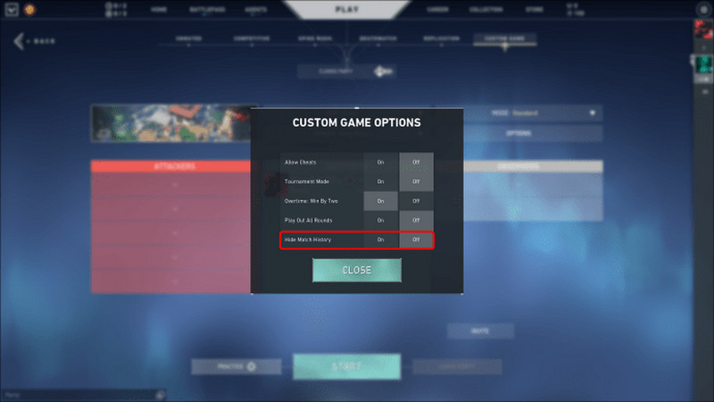 Cách ẩn nhanh lịch sử kết quả đấu trong Valorant