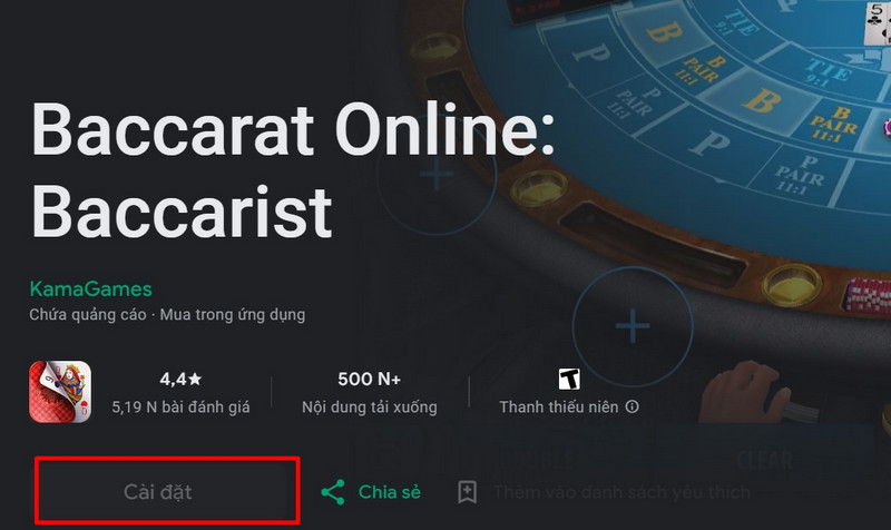 Cách tải Baccarat trên Android