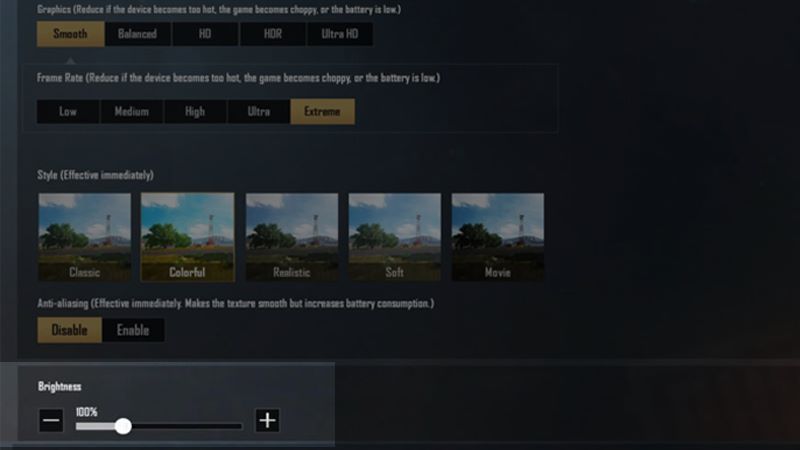 setting đồ họa pubg mobile