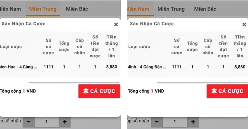 Chơi đề 4 càng theo đài miền Trung và miền Nam