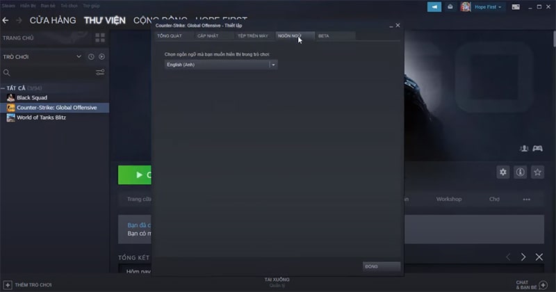cài đặt tiếng việt csgo