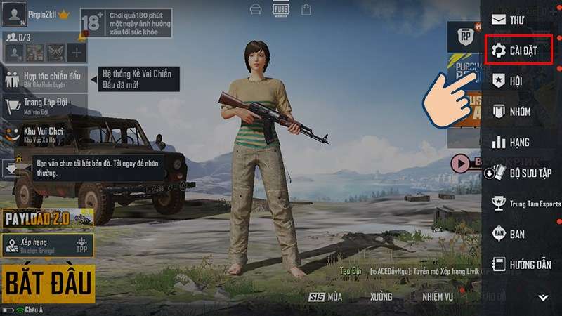 cài đặt pubg mobile 4 ngón