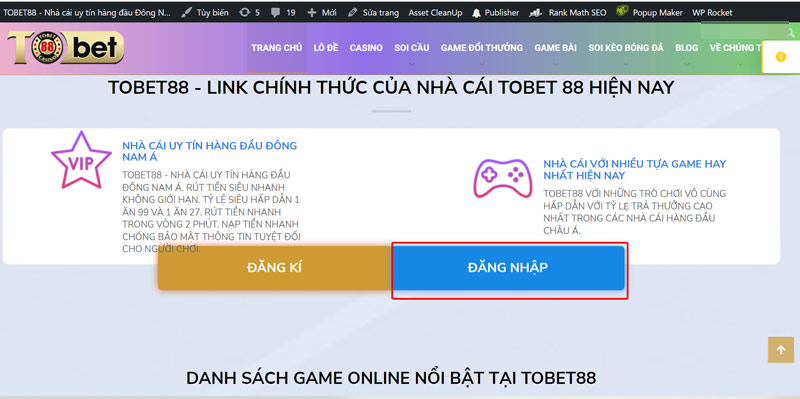Truy cập vào nhà cái TOBET88