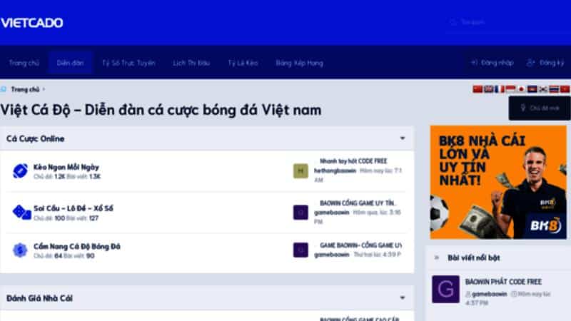 Diễn đàn cá độ Vietcado