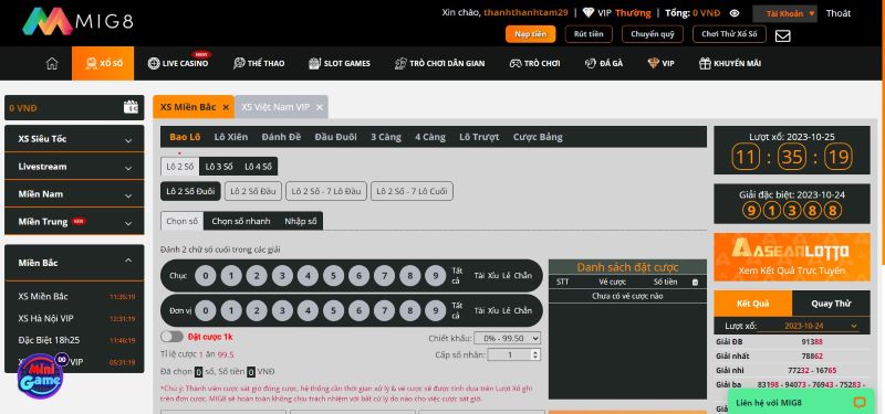 Lô đề tại Mig8 được nhiều game thủ yêu thích