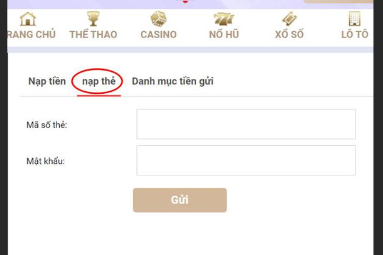 nạp thẻ vào TOBET88