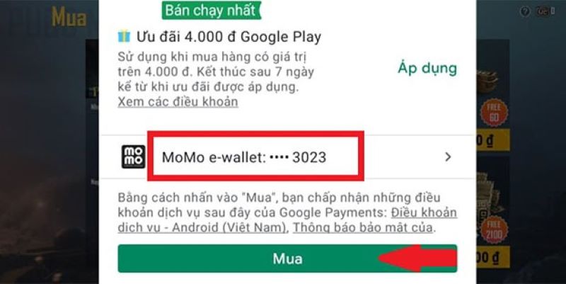 nạp pubg mobile qua momo