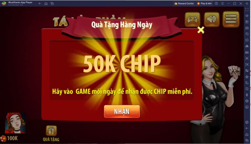 Nhấn vào biểu tượng game và bắt đầu chơi đánh Phỏm