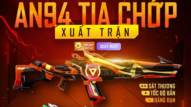 Skin súng mạnh nhất trong Free Fire - AN94 Tia Chớp Rực Lửa