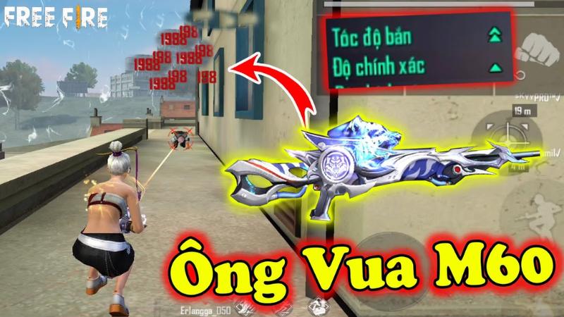 Skin súng mạnh nhất trong Free Fire - M60 Bạch Hổ